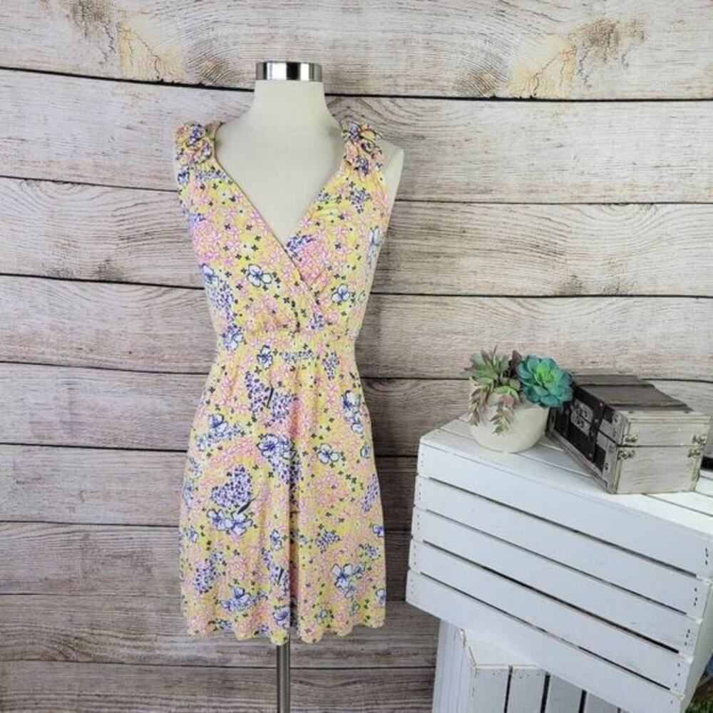 Lilly‎ Pulitzer Pastel Floral Surplice Dress Sleeveless Floral Size Small